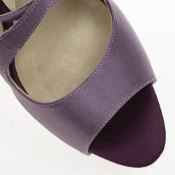 Brian Atwood Purple Satin Alexie Platform Sandals Size 39