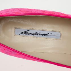 Brian Atwood Fuchsia Lace Maniac Platform Pumps Size 38.5