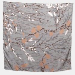 Brunello Cucinelli Grey Printed Silk Scarf
