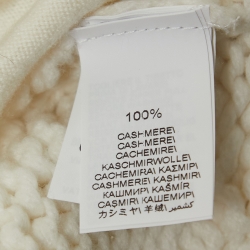 Pre Owned Brunello Cucinelli White Cashmere Cable-Knit Zip-Up Jacket M