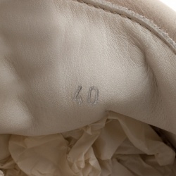 Pre Owned Brunello Cucinelli Beige Leather Espadrille Slip On Sneakers Size 40