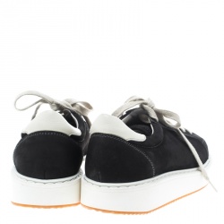 Pre Owned Brunello Cucinelli Grey Leather Embellished Sneakers Size 40