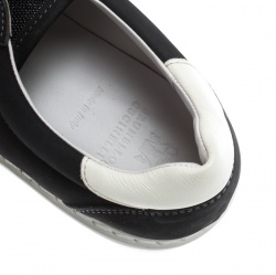 Pre Owned Brunello Cucinelli Grey Leather Embellished Sneakers Size 40