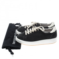 Pre Owned Brunello Cucinelli Grey Leather Embellished Sneakers Size 40