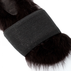 Brunello Cucinelli Brown Monile Bead And Shearling Slip On Slides Size 37