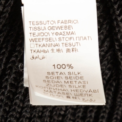 Brunello Cucinelli Black Embellished Rib Knit Hooded Jacket L