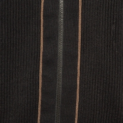 Brunello Cucinelli Black Embellished Rib Knit Hooded Jacket L