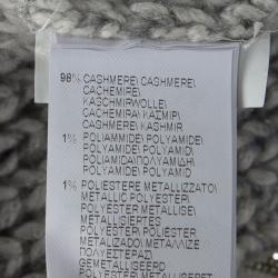 Pre Owned Brunello Cucinelli Raccoon Fur Collar Monili Trim Oversized Cashmere Jacket M