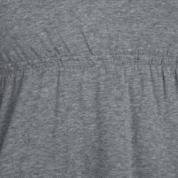 Pre Owned Brunello Cucinelli Grey Cotton Silver Embellished Strap Detail Sleeveless Dress S