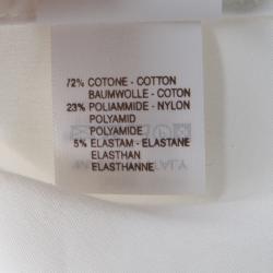 Pre Owned Brunello Cucinelli White Contrast Mesh Cuff Detail Long Sleeve Shirt S