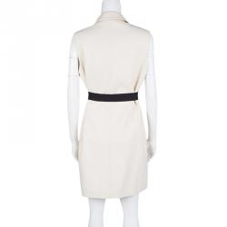 Pre Owned Brunello Cucinelli Beige Cotton Belted Sleeveless Long Coat S