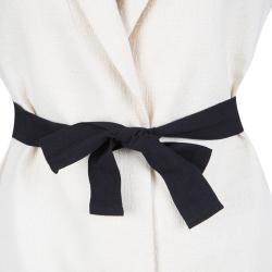 Pre Owned Brunello Cucinelli Beige Cotton Belted Sleeveless Long Coat S