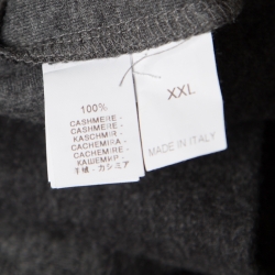 Pre Owned Brunello Cucinelli Dark Grey Cashmere Zip Front Hoodie  XXL