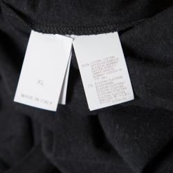 Pre Owned Brunello Cucinelli Grey Cotton and Silk Sleeve Trim T-Shirt XL