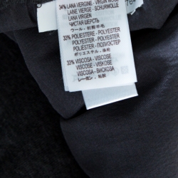 Pre Owned Brunello Cucinelli Grey Knit Pleated Front Slit Detail Maxi Skirt S 