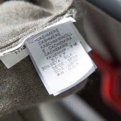 Pre Owned Brunello Cucinelli Grey Cashmere Monili Trim Strap Detail Cold Shoulder Dress S