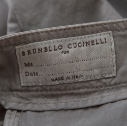 Pre Owned Brunello Cucinelli Grey Overdyed Cotton Stretch Skinny Trousers S