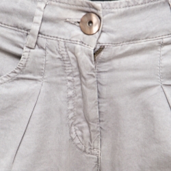 Pre Owned Brunello Cucinelli Grey Overdyed Cotton Stretch Skinny Trousers S