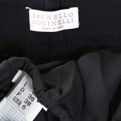 Pre Owned Brunello Cucinelli Black Tulle Tiered Maxi Skirt M