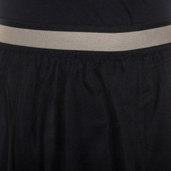 Pre Owned Brunello Cucinelli Black Tulle Tiered Maxi Skirt M