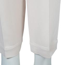 Pre Owned Brunello Cuccinelli Cream Embellished Waistband Detail Trousers M