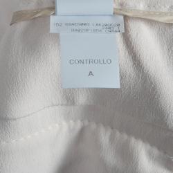 Pre Owned Brunello Cuccinelli Cream Embellished Waistband Detail Trousers M