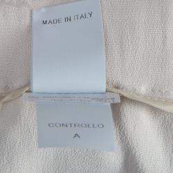 Pre Owned Brunello Cuccinelli Cream Embellished Waistband Detail Trousers M