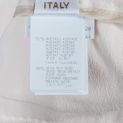 Pre Owned Brunello Cuccinelli Cream Embellished Waistband Detail Trousers M