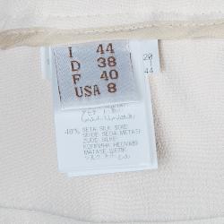 Pre Owned Brunello Cuccinelli Cream Embellished Waistband Detail Trousers M