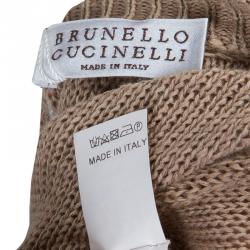 Pre Owned Brunello Cucinelli Gold Ruffle Detail Zipper Cardigan M