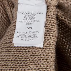 Pre Owned Brunello Cucinelli Gold Ruffle Detail Zipper Cardigan M