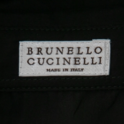 مملوكة مسبقًا Brunello Cucinelli Black Silk Embellished Concealed Button Shirt S