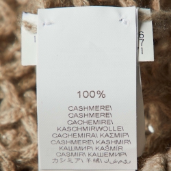 Pre Owned Brunello Cucinelli Beige Sequinned Cashmere Open Knit Cardigan L