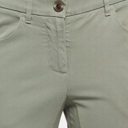 Pre Owned Brunello Cucinelli Green Cotton Trousers S
