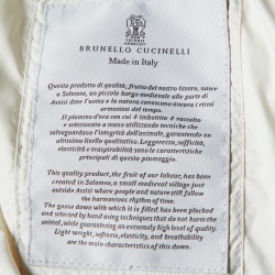 Pre Owned Brunello Cucinelli Beige Cashmere Bouclé Jacquard Down Jacket S