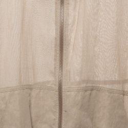 Brunello Cucinelli Beige Cotton Sheer Zip-Up Jacket S