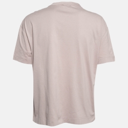 Brunello Cucinelli Tan Cotton Embellished T-Shirt S