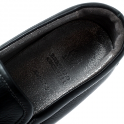 Pre Owned Brunello Cucinelli Black Leather Slip On Sneakers Size 39.5