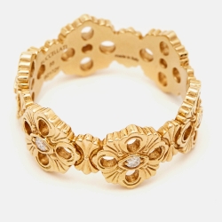 Buccellati Opera Enternalle Diamond 18k Yellow Gold Ring Size 55
