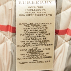 مملوكة مسبقًا Burberry Brit Blue Quilted Nylon Zip Front Belted Jacket M