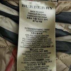 مملوكة مسبقًا Burberry Brit Black Finsbridge Check Synthetic Quilted Coat L