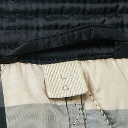 مملوكة مسبقًا Burberry Brit Black Finsbridge Check Synthetic Quilted Coat L