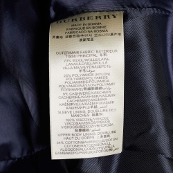 Pre Owned Burberry Brit Navy Blue Wool Blend Ostford Peplum Coat S