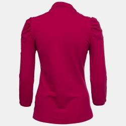 Burberry Brit Dark Pink Cotton Knit Long-Sleeve Polo T-Shirt M