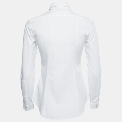 Pre Owned Burberry Brit White Cotton Button Front Shirt XS