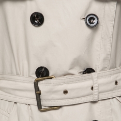 Pre Owned Burberry Brit Beige Cotton Belted Trench Coat S