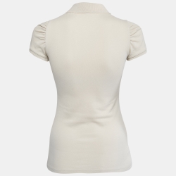 Pre Owned Burberry Brit Beige Cotton Pique Polo T-Shirt XS