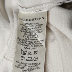 Pre Owned Burberry Brit Beige Cotton Pique Polo T-Shirt XS