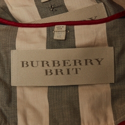 Pre Owned Burberry Brit Red Cotton Double Breasted Belted Trench Coat S