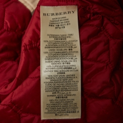 Pre Owned Burberry Brit Red Cotton Double Breasted Belted Trench Coat S